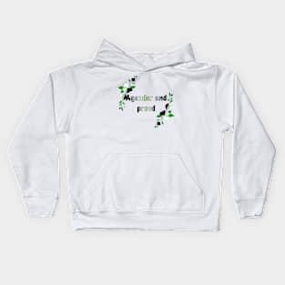 Agender and proud floral design Kids Hoodie